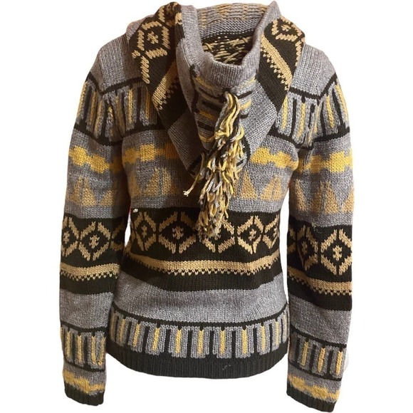 Anthropologie X Sparrow Fairisle Hooded Sweater Size S - Picture 5 of 10